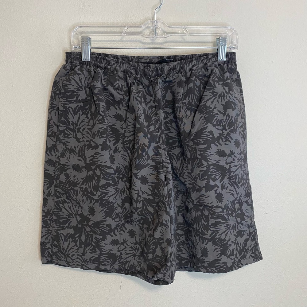 Patagonia Men's Baggies Longs Swim Trunks Grey Pattern Size Medium